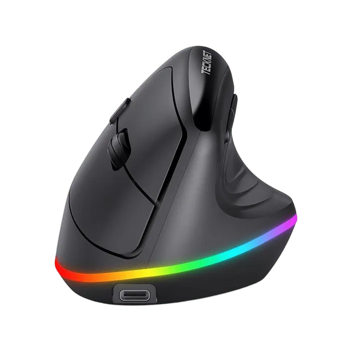 TECKNET MS055 Ergo Vertical RGB Rechargeable Mouse